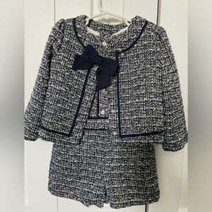 Janie and Jack Girl's Boucle Romper with jacket 5T